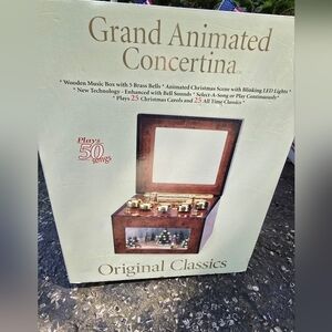 Original Classics Grand Animated Concertina Music Box - Brown